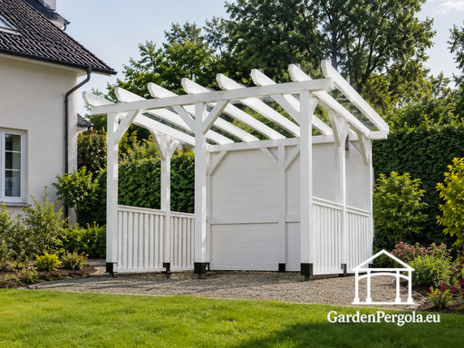 3x3 m balta medinė sodo pergolė be grindų - garden gazebo pergola