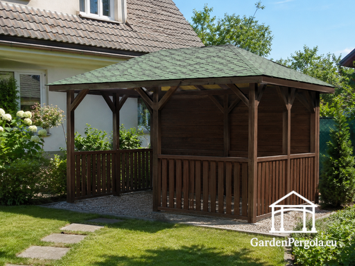 3 × 4 m medinis pavėsinė be grindų – ko jums reikia?