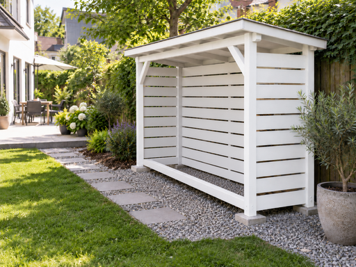 1 × 2 m maža medinė malkinė su vienšlaičiu stogu - garden gazebo pergola