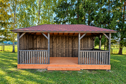 3x6 m medinė lauko pavėsinė - garden gazebo pergola